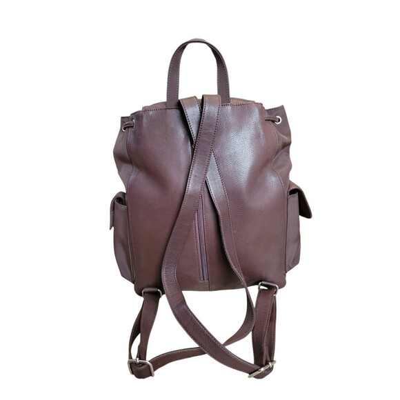 Fossil Soft Leather Backpack Brown Travel Bag Flap Front Read Description - Picture 2 of 10